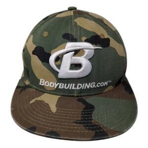 Body Building Snapback Cap Multi One Size Adjustable Embroidered Camo 6 Panel